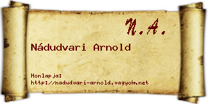 Nádudvari Arnold névjegykártya